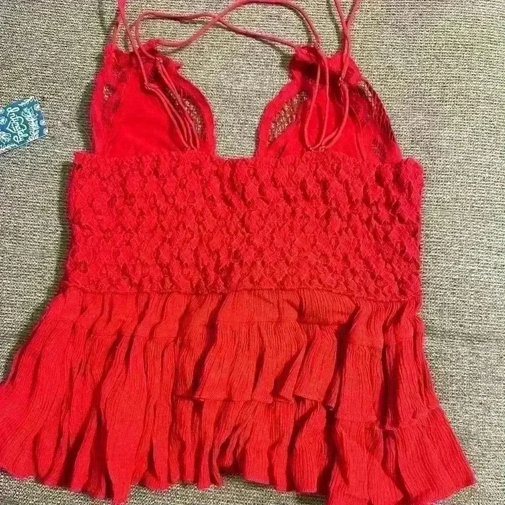Intimately Free People Adella Cami NWT in Red
